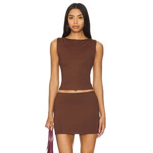 Lovers + Friends Morgan Mini Skirt in Brown